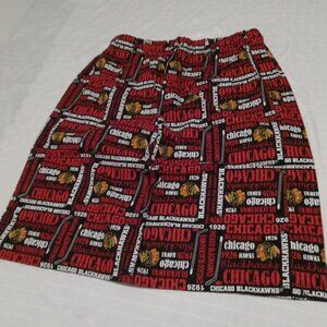 Unique handmade skirt featuring the Chicago Blackhawks logo - end-of-roll fabri